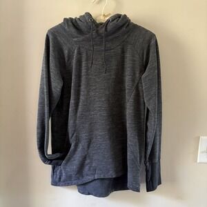 Avalanche Outdoor Apparel L Grey Hooded Pullover Thumb Holes